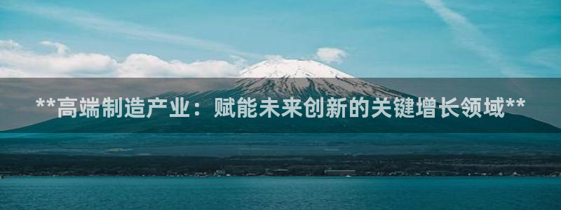 彩神购彩-购彩大厅入口500：**高端制造产业：赋能未来创新