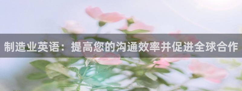 彩神购彩-购彩大厅入口娱乐首选：制造业英语：提高您的沟通效率并促进全球合作