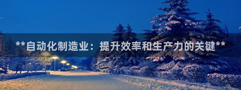 彩神VII购彩中心：**自动化制造业：提升效率和生产力的关键**