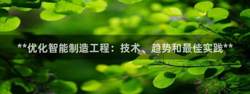 彩神平台之间是什么关系：**优化智能制造工程：技术、趋势和最佳实践**