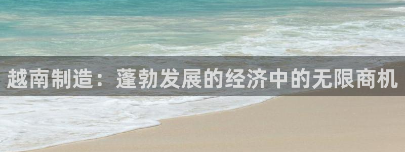 天天赢彩神：越南制造：蓬勃发展的经济中的无限商机