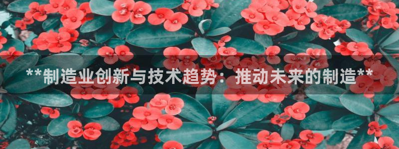 彩神v8手机客户端怎么下载：**制造业创新与技术趋势：推动未来的制造**