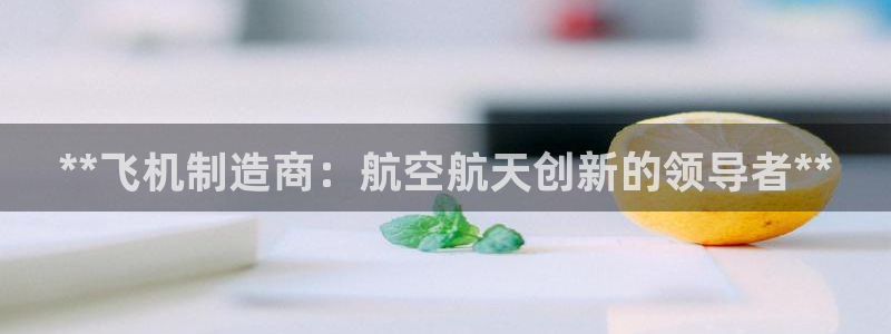 彩神大发是不是人为操作：**飞机制造商：航空航天创新的领导者**