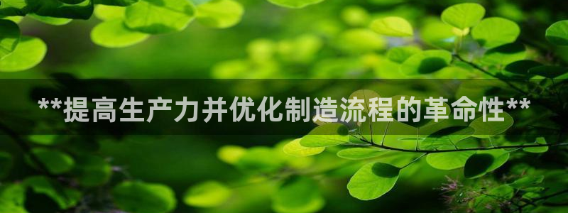 彩神是怎样一个平台赚钱的：**提高生产力并优化制造流程的革命