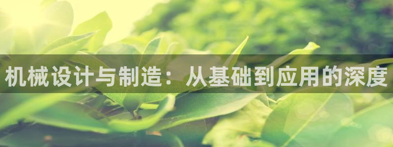 彩神VII购彩中心：机械设计与制造：从基础到应用的深度