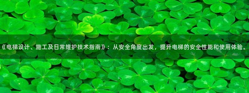 彩神v违法么：《电梯设计、施工及日常维护技术指南》：从安全角度出发，提升电梯的安全性能和使用体验。